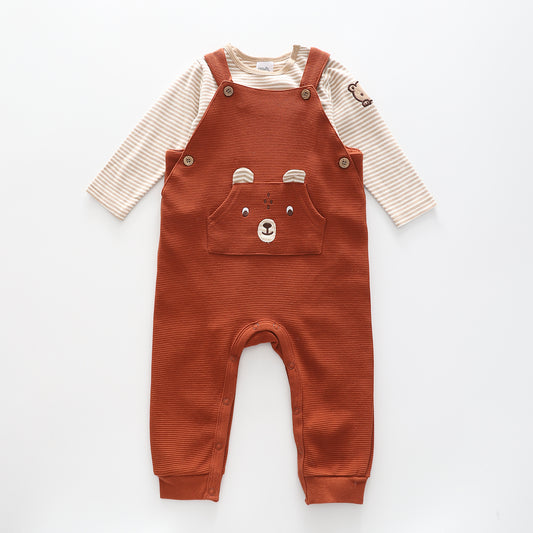 Baby Bear Long Sleeve Overall Set Ollies Place