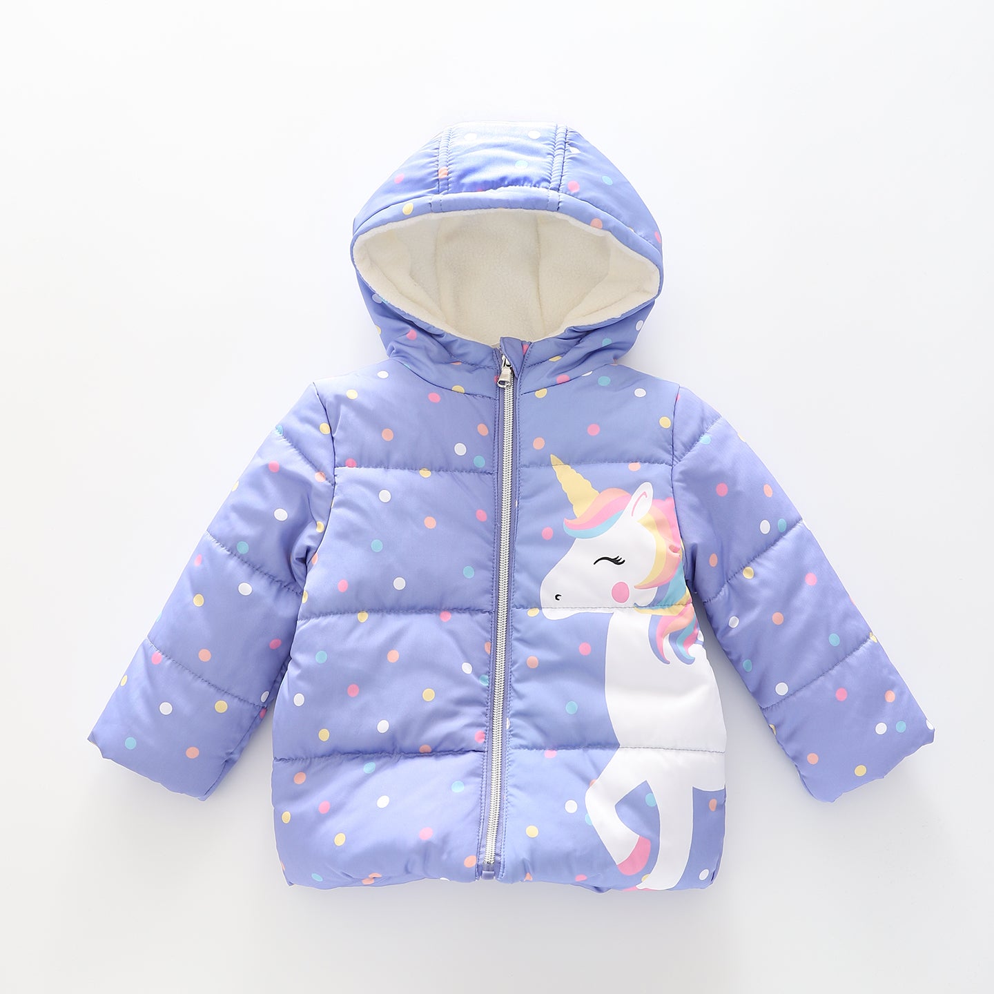 Baby Girls' Unicorn Puffer Jacket Ollies Place