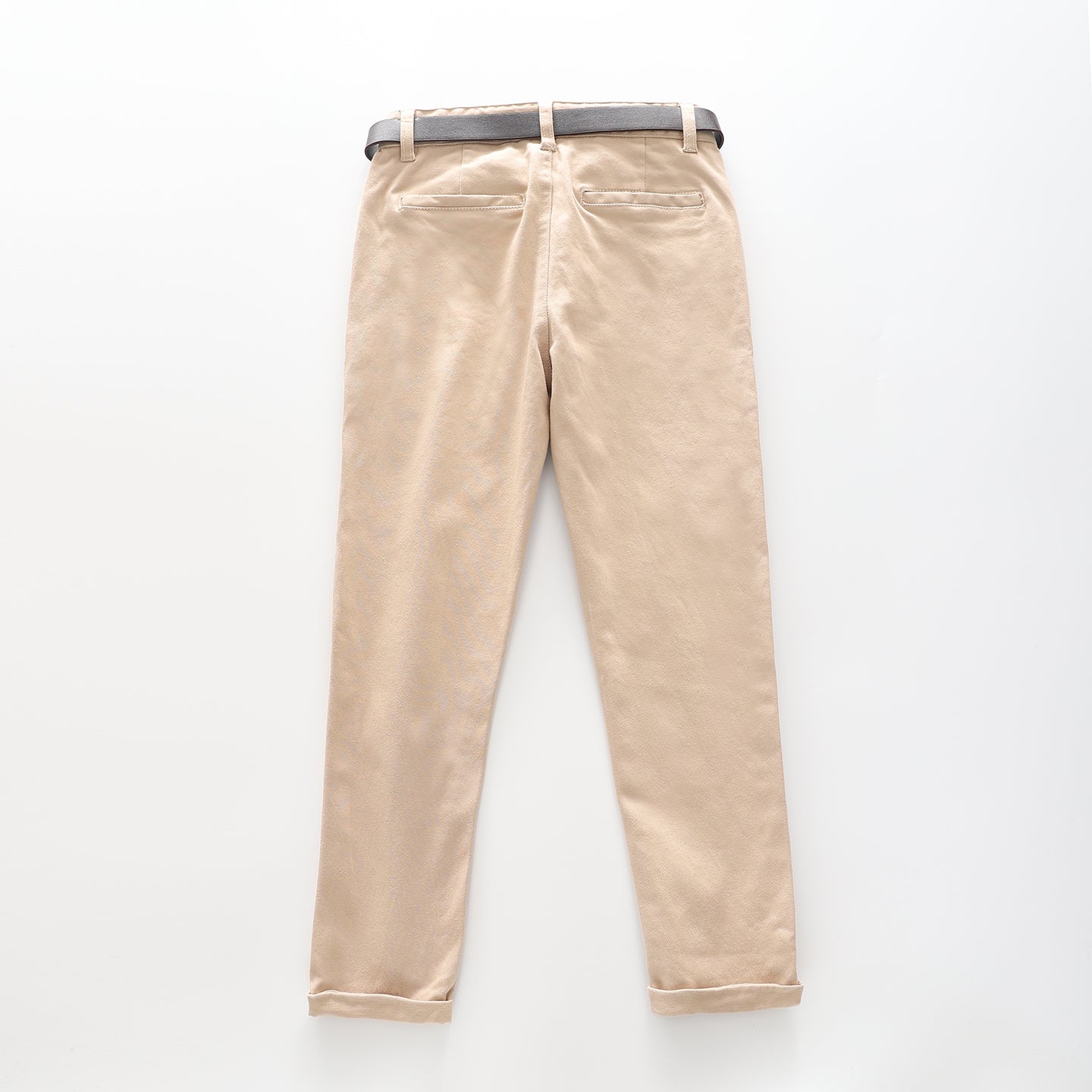 Junior Boys' Sand Chinos and Dark Brown Belt Combo Ollies Place