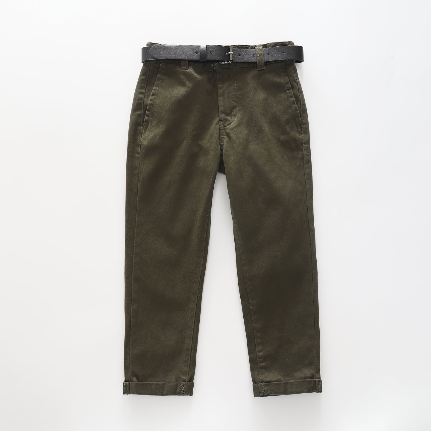 Junior Boys' Khaki Chino Slacks and Black Belt Combo Ollies Place