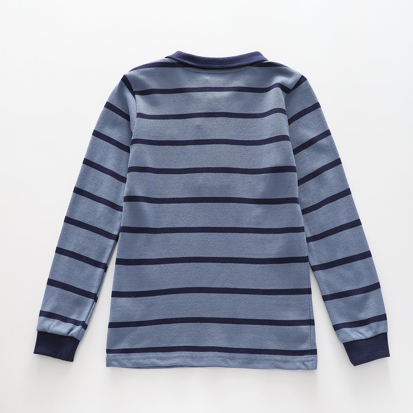 Boys' Blue Stripe Long-Sleeve Polo Ollies Place