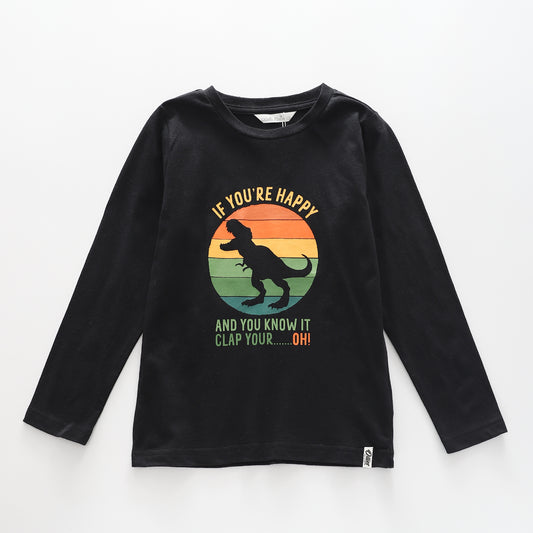 Boys' Dino Clap Long Sleeve Tee Ollies Place