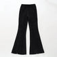 Flared Black Velour Pants Ollies Place