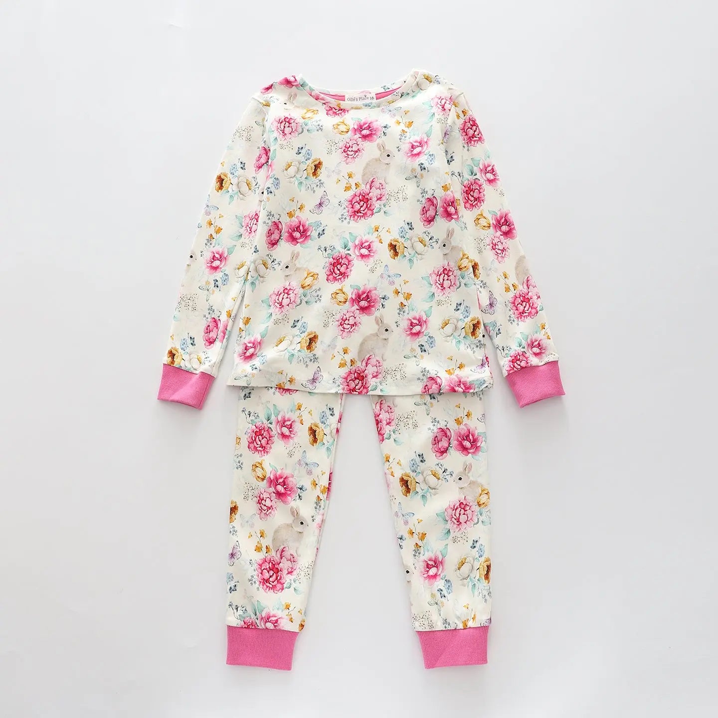 Floral Bunny, Older Girls Pyjama Set Ollies Place