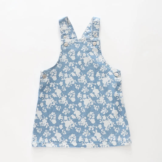 Floral Denim Pinafore Ollies Place