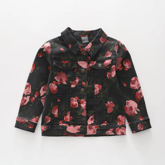 Floral Print Denim Jacket Ollies Place