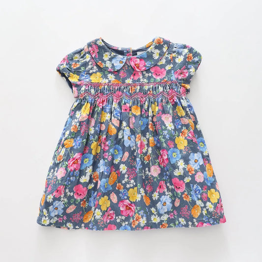 Floral Print Pinwale Cord Dress Ollies Place