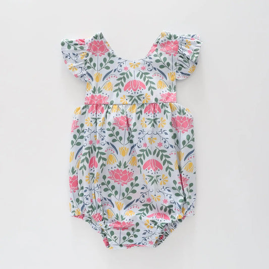 Floral Print Ruffle Romper Ollies Place