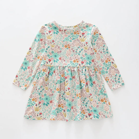 Flower Fields LS Print Dress Ollies Place