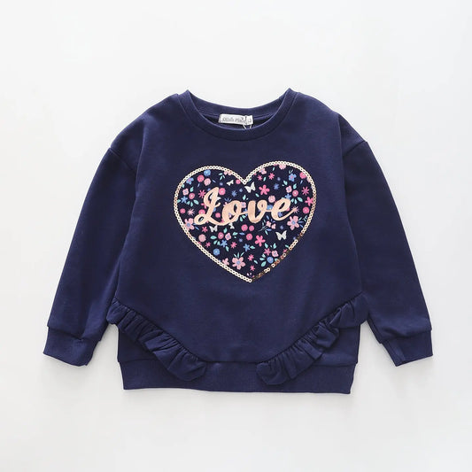 Flower Love Navy Sweatshirt Ollies Place