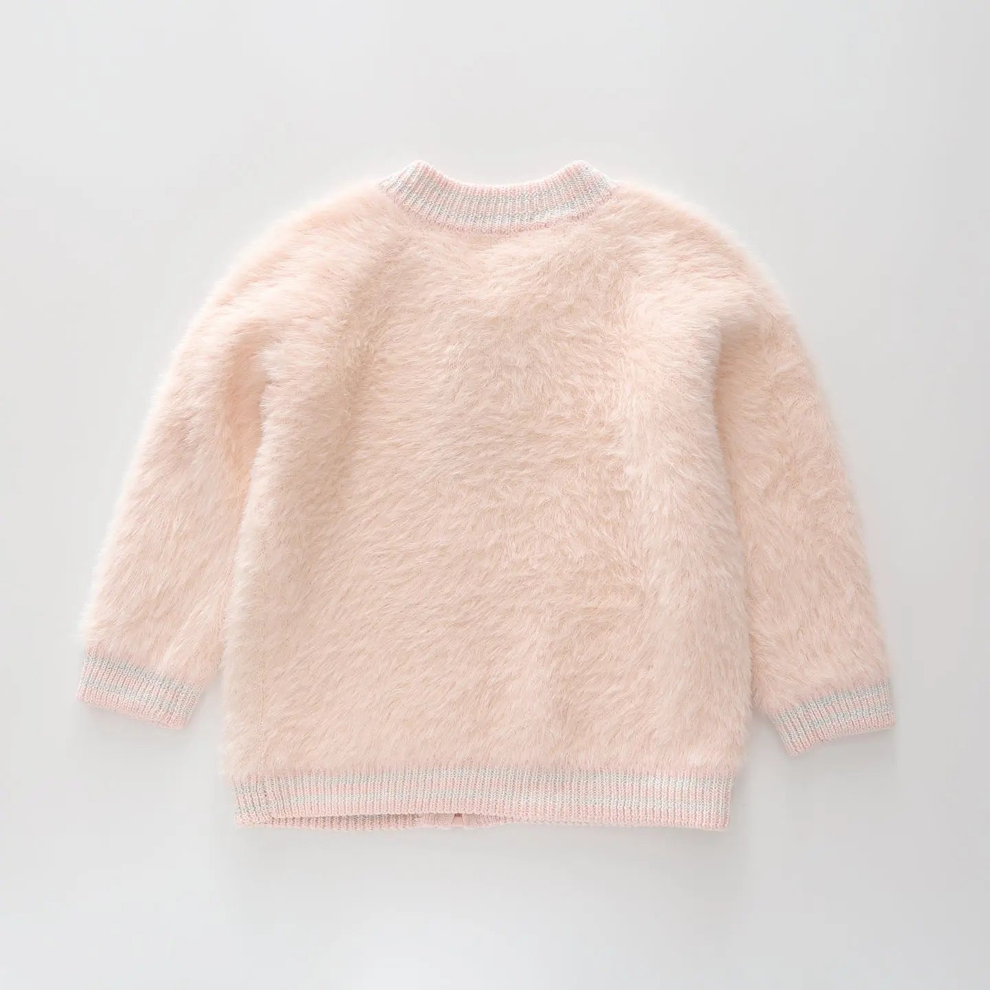 Fluffy Pink Knit Jacket Ollies Place