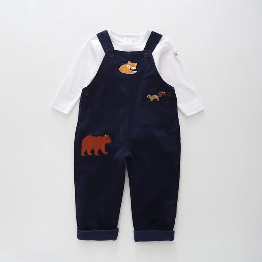 Forest Friends Cord Overalls Set Ollies Place