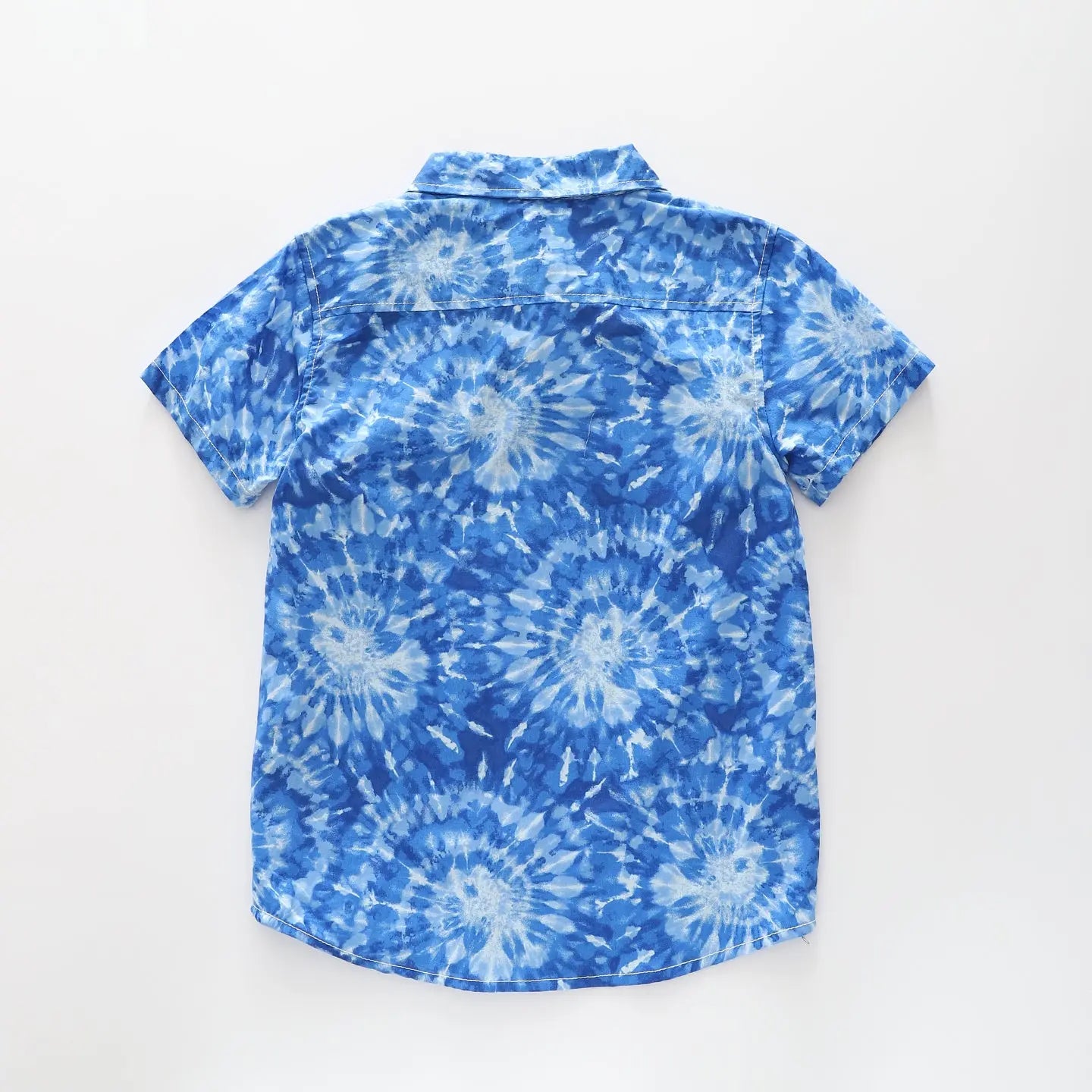 Fresh Blue Tie-Dye Collared Shirt Ollies Place