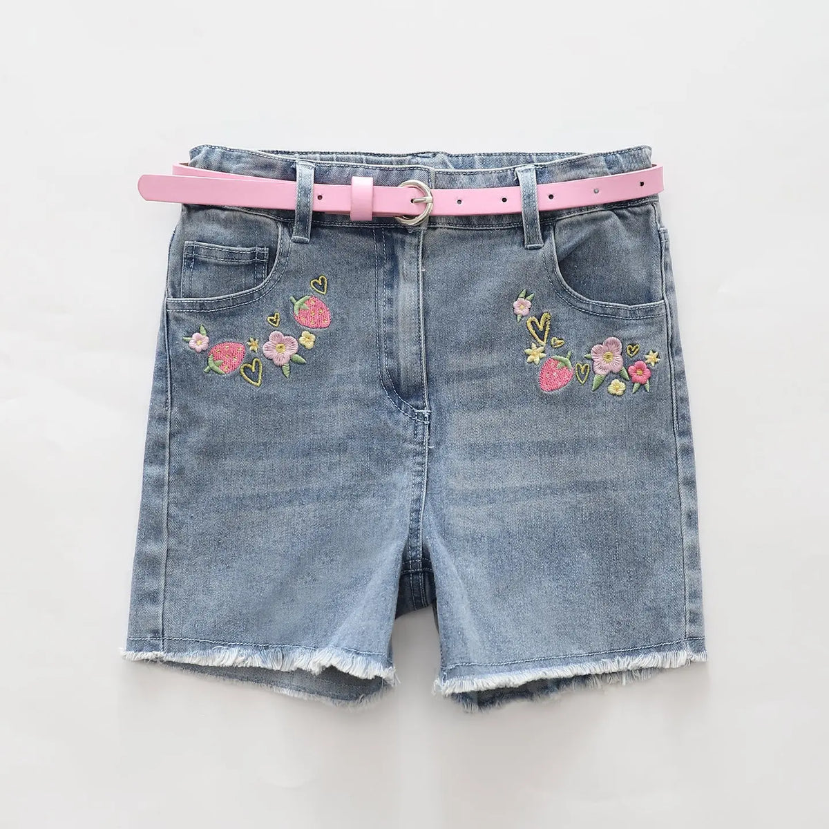 Fruity Florals Denim Shorts Ollies Place