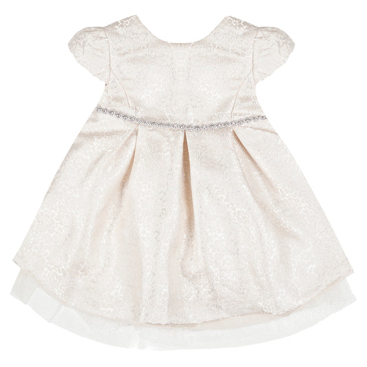 Girl Champagne Metalic Jacquard Dress Ollies Place