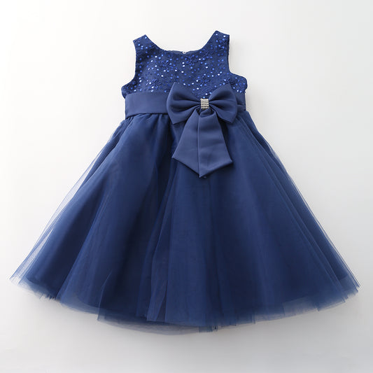 Girls' Formal Occasion Navy Blue Tulle Dress