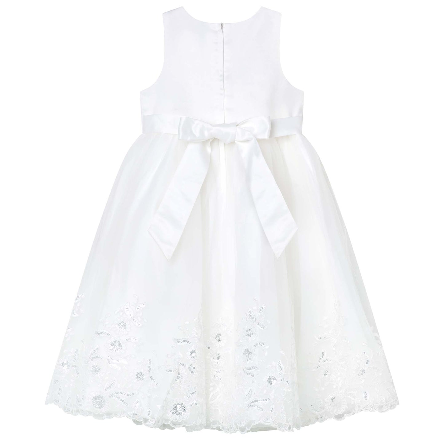 Girl Ivory Embroidered Sequin Dress