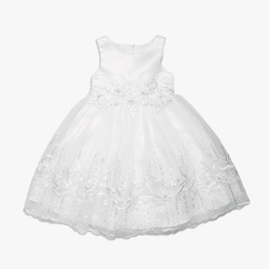 Ivory Flower Formal Girl Dress Lace Sequins Diamantes