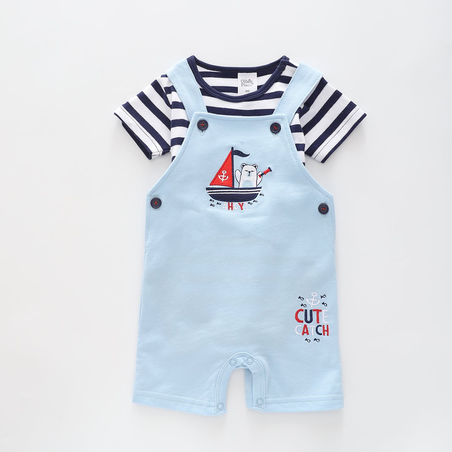 Boys Cute Catch Coveralls 2 Piece Set Ollies Place