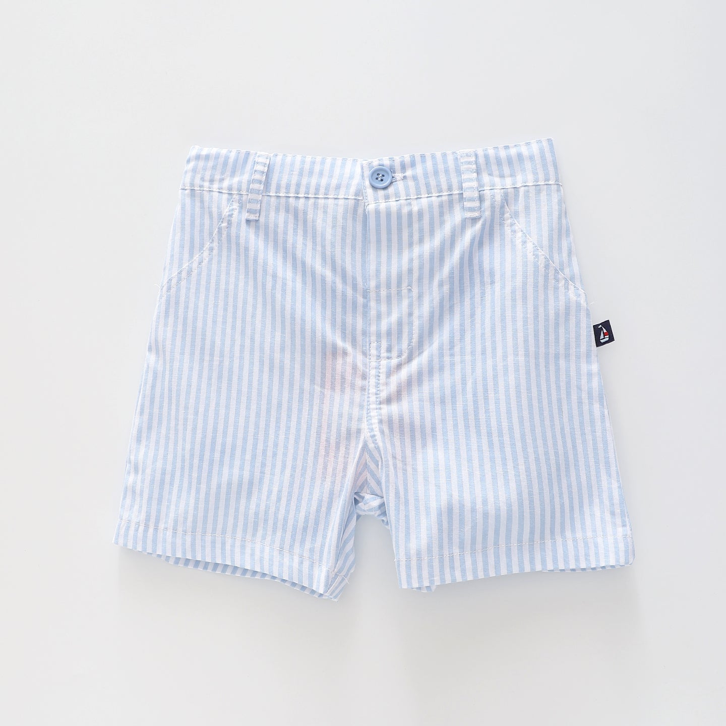 Baby Boys Blue and White Cotton Shorts Ollies Place