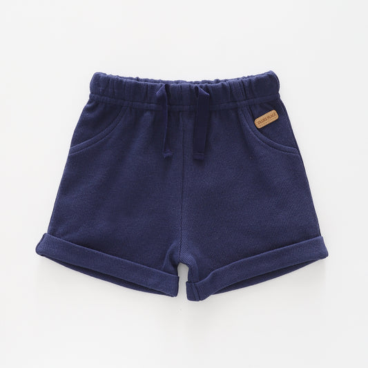 Baby Boys Dark Blue Ribbed Shorts Ollies Place