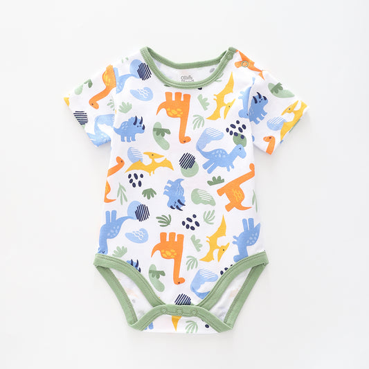 Baby Boys Green Dino Print Bodysuit Ollies Place