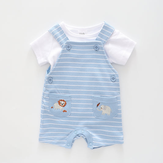 New Born Baby Boys On Safari Overalls Outfit Set Ollies Place