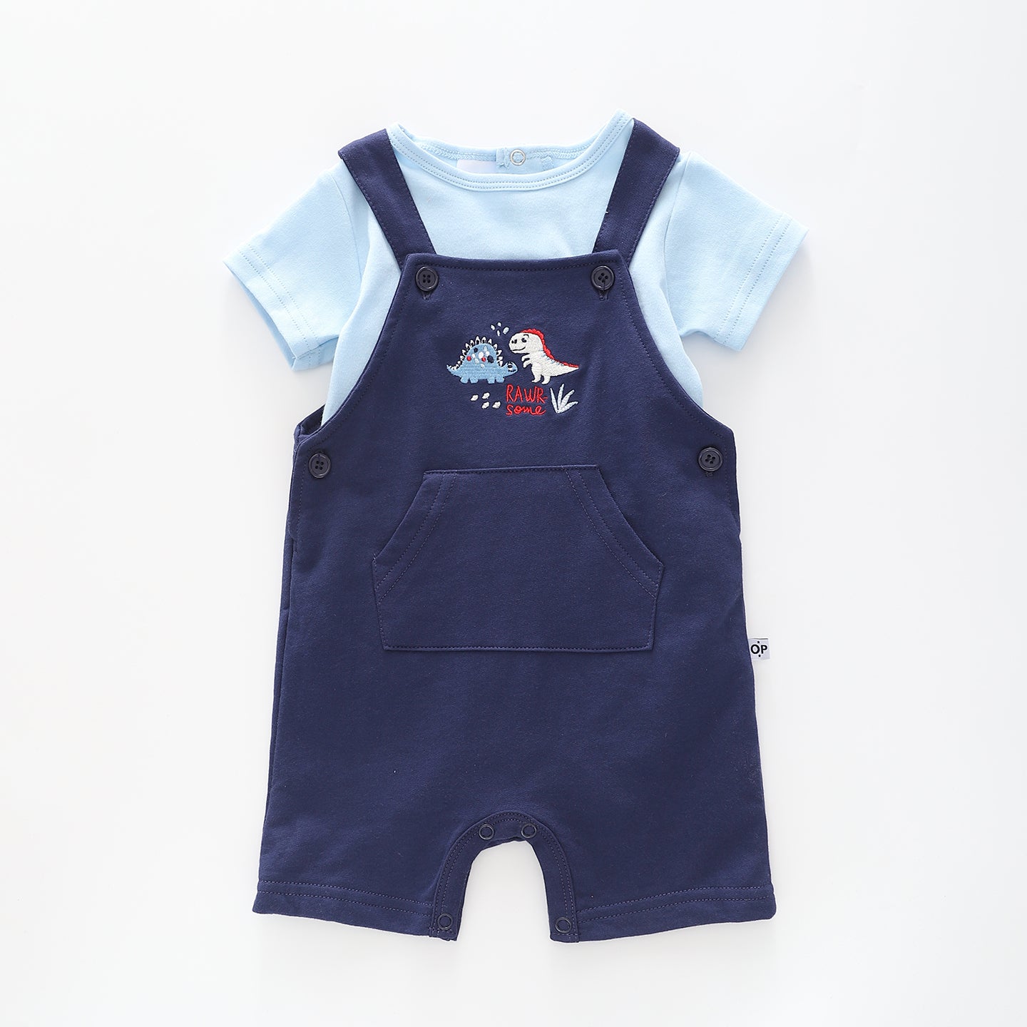 Baby Boys Roarsome Dino Overalls 2 Piece Set Ollies Place