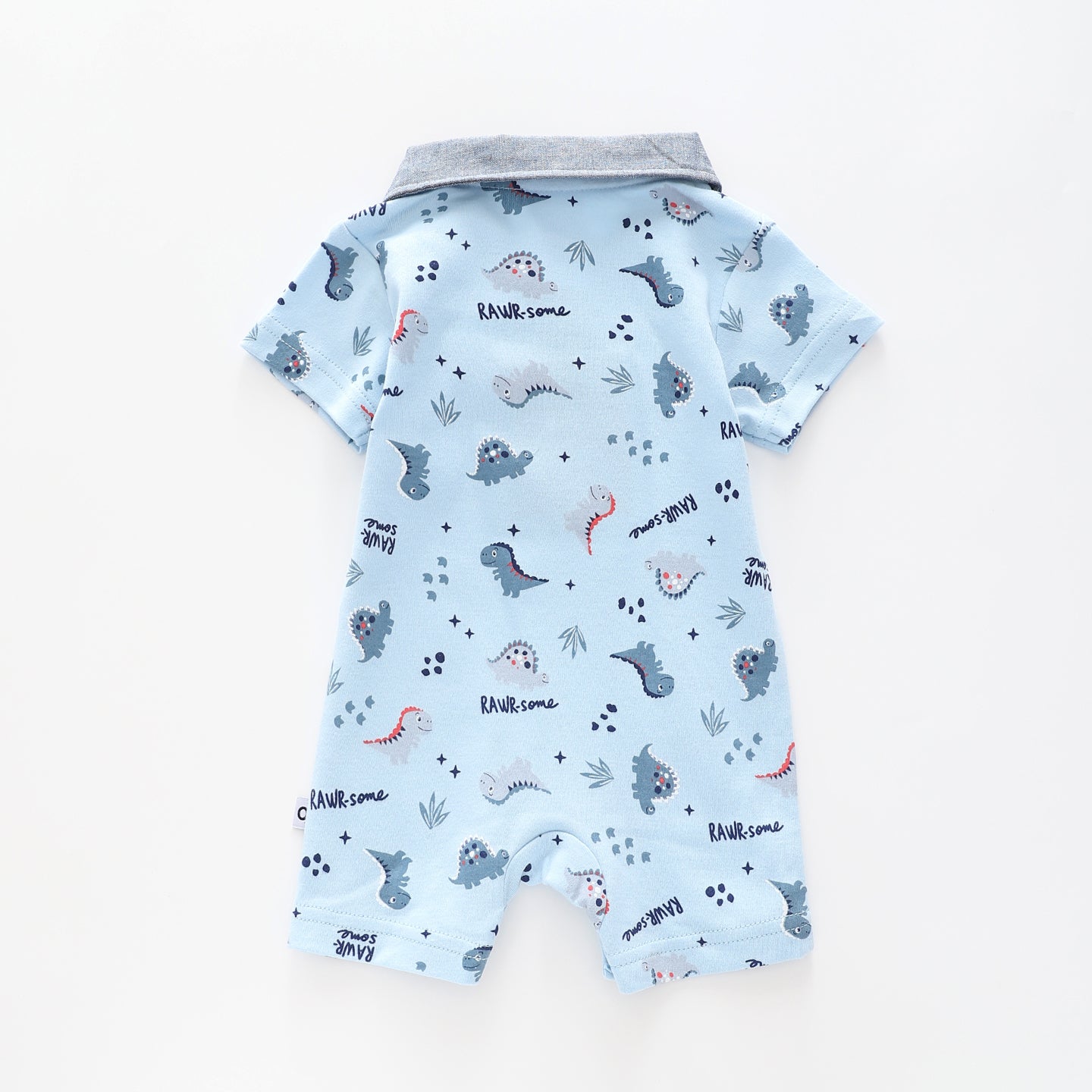 Baby Boys Blue Dino Romper Ollies Place