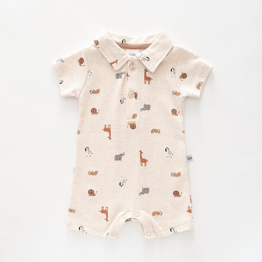 Baby Boys Just Hanging Collared Romper Ollies Place