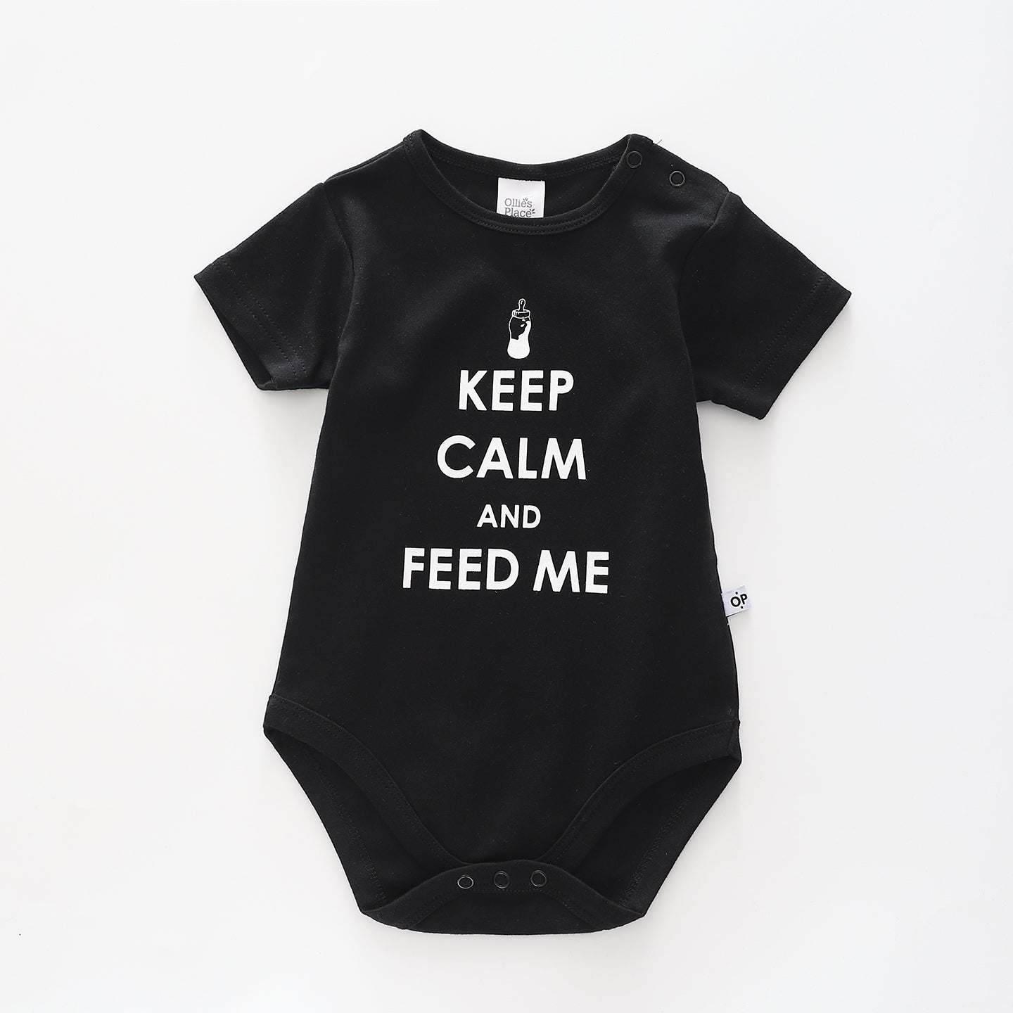 Baby's Keep Calm and Feed Me Bodysuit Ollies Place