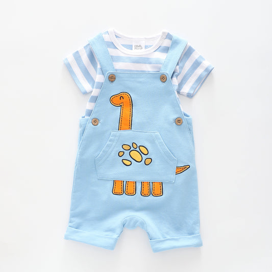 Baby Boys Dino Overalls 2 Piece Set Ollies Place