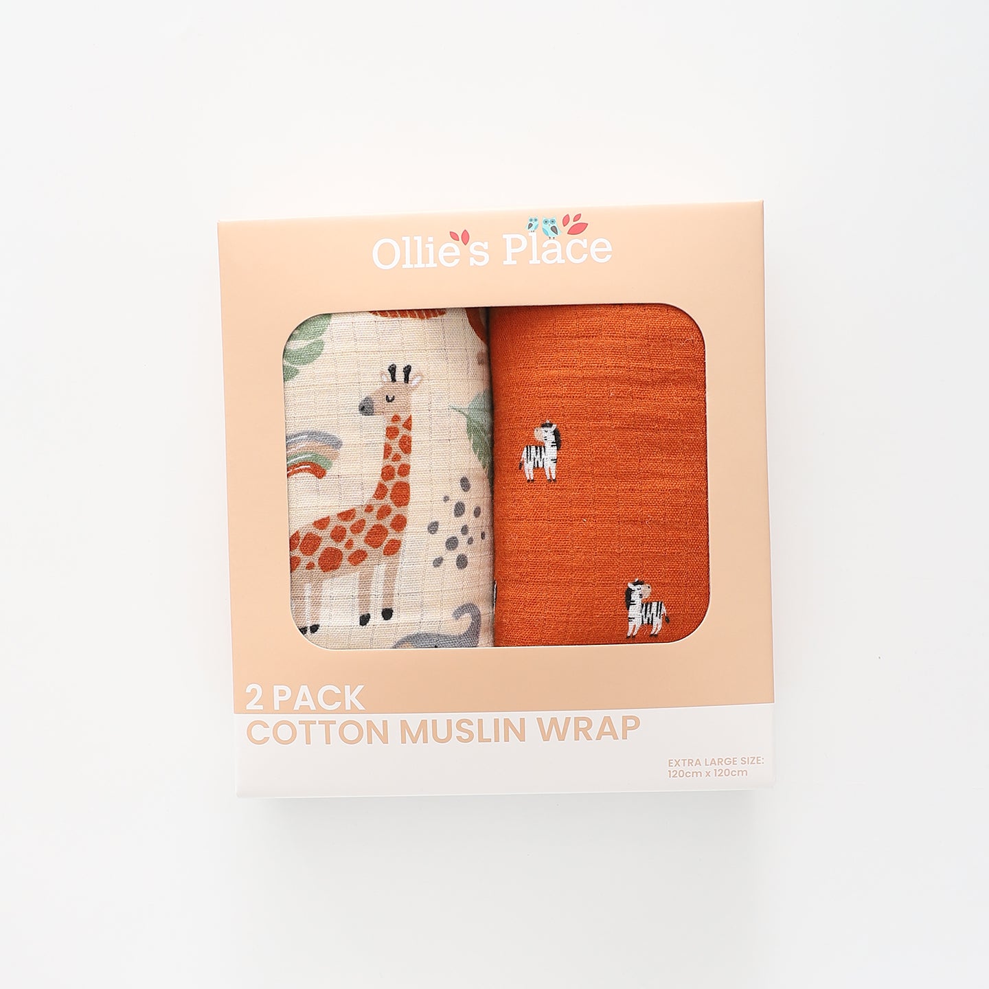 100% Cotton Hanging Around Muslin Wrap 2 Piece Pack Ollies Place