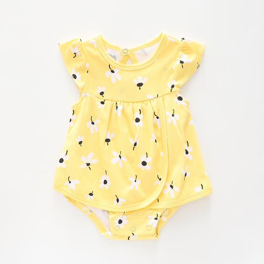 Baby Girls Sunshine Yellow, Romper Dress Ollies Place