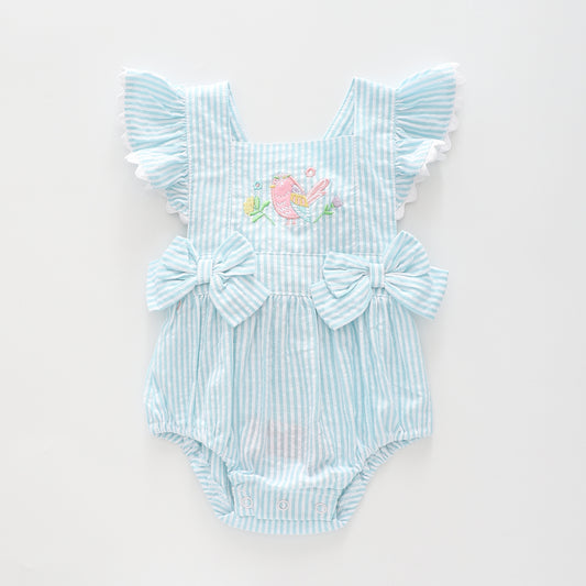 Baby Girls Spring Bird Sunsuit Romper Ollies Place