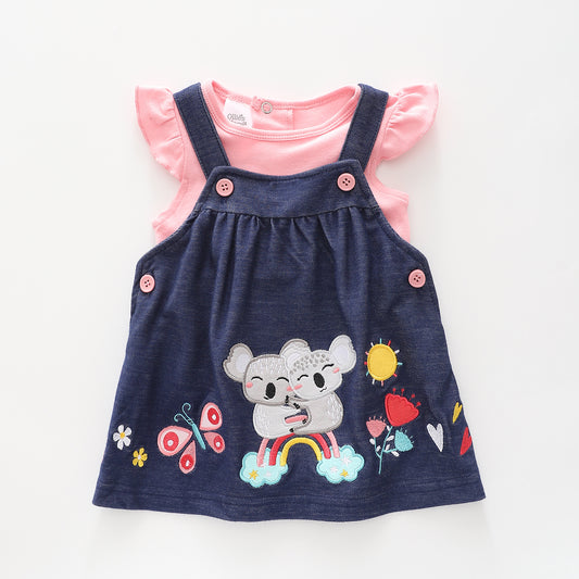 Baby Girls Cute Koala Pinafore Set Ollies Place