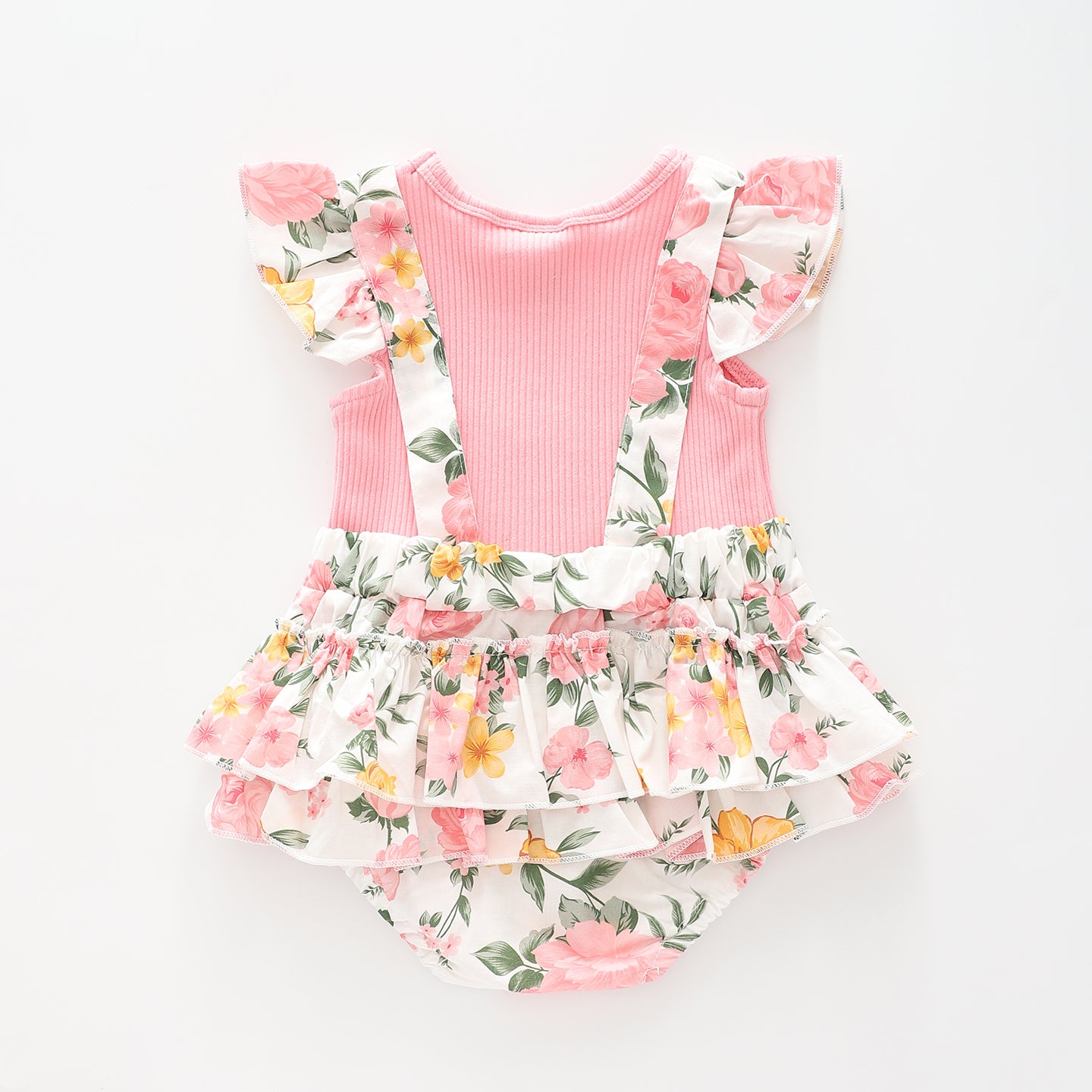 Baby Girls Vintage Floral Pinafore Romper Ollies Place