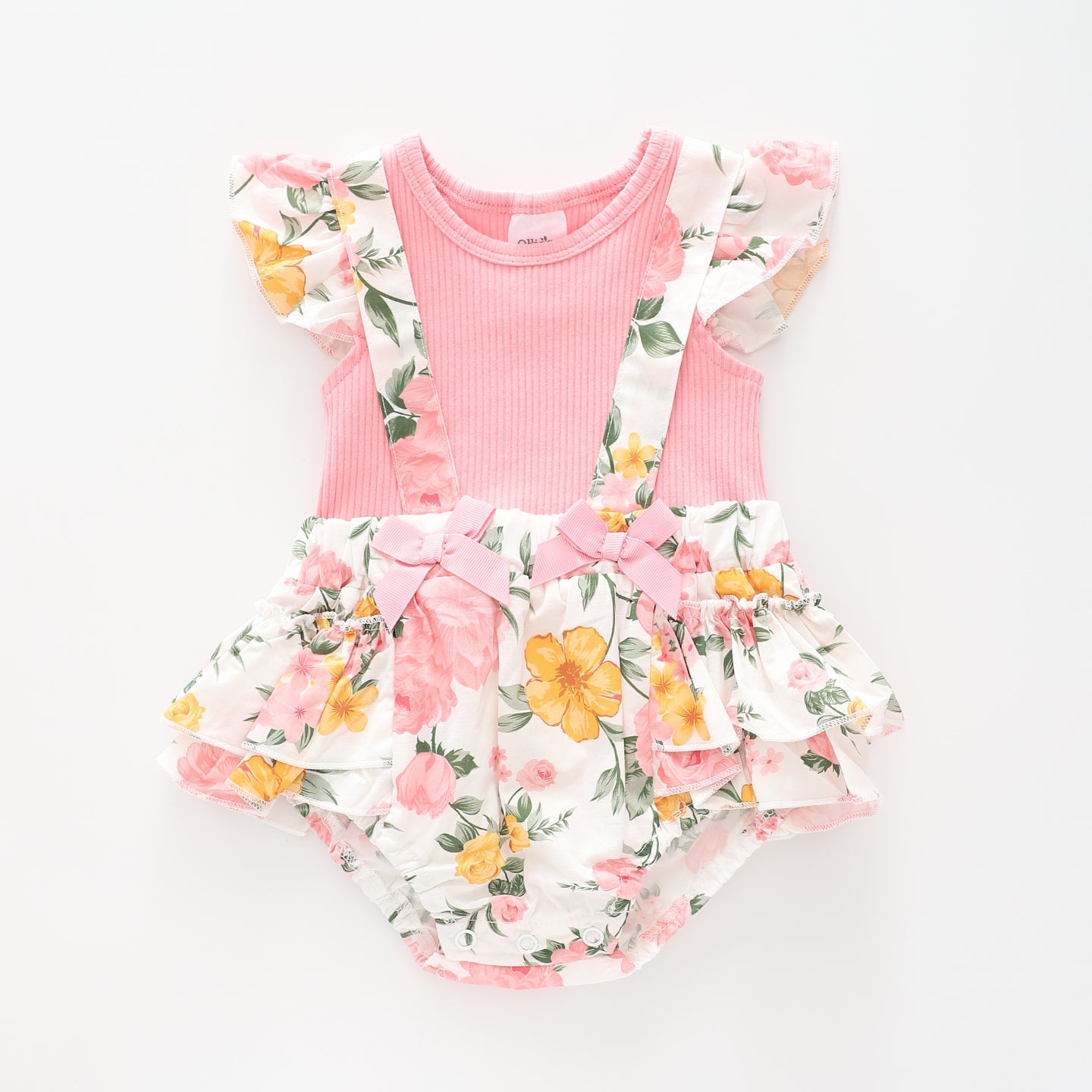 Baby Girls Vintage Floral Pinafore Romper Ollies Place