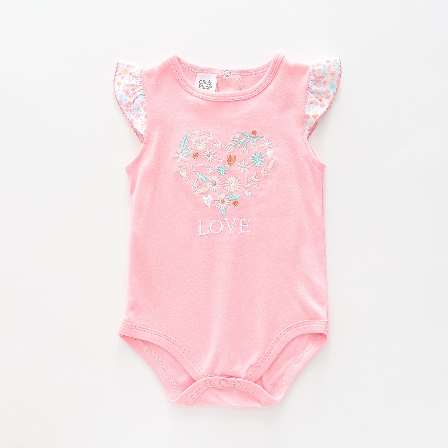 Baby Girls Pink Love Bodysuit Ollies Place