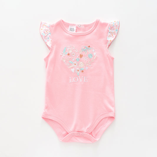 Baby Girls Pink Love Bodysuit Ollies Place