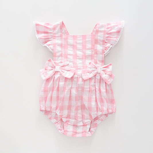 Baby Girls Pretty Pink Gingham Sunsuit Ollies Place