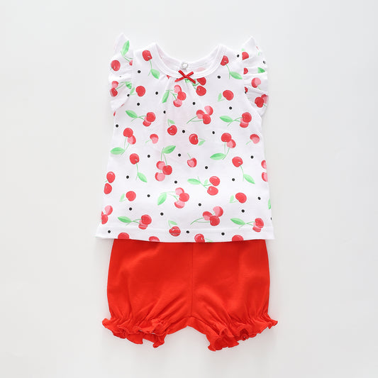 Baby Girls Sweet Cherry Top and Bloomers Set Ollies Place