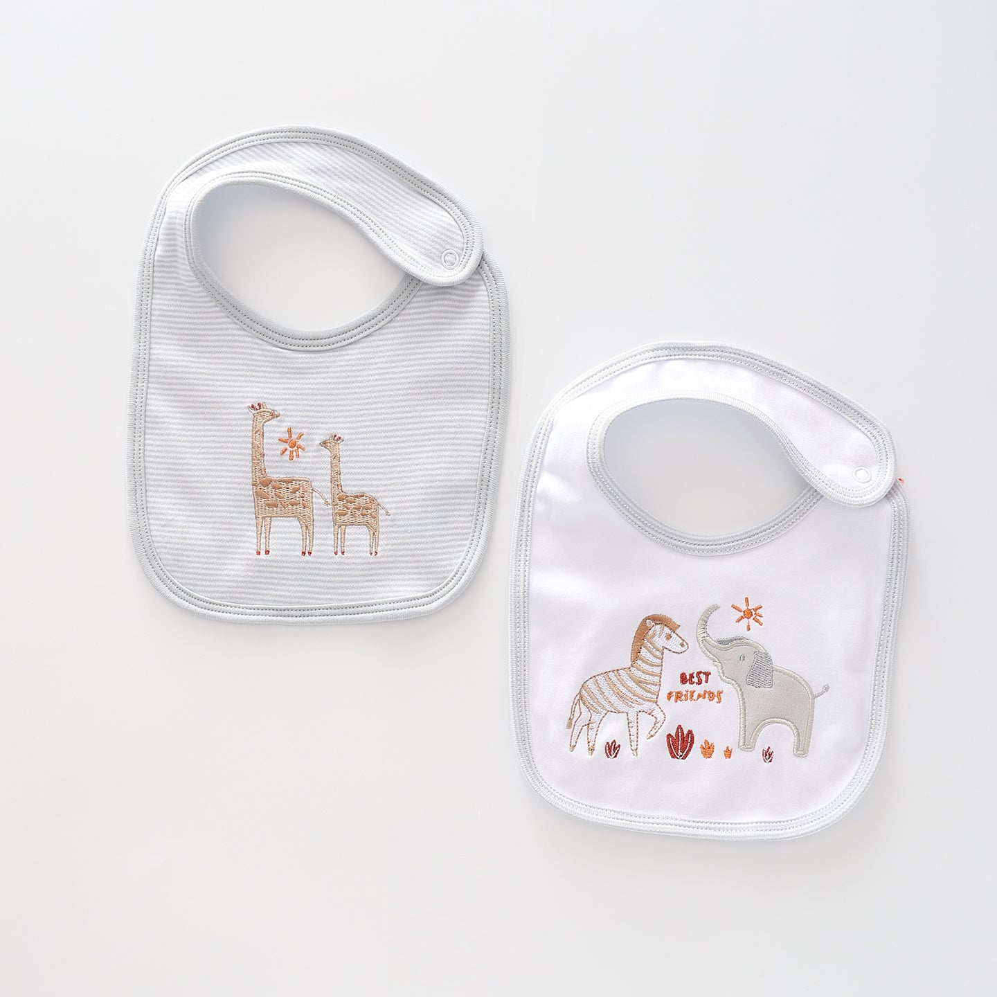 New-born Baby Safari 2 Piece Bib Set Ollies Place