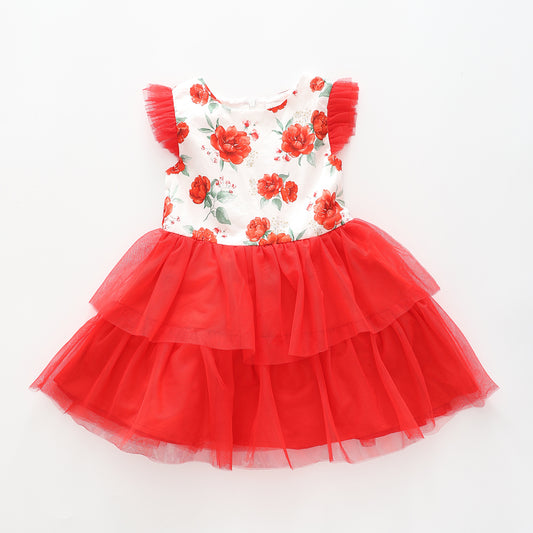 Baby Girls Special Occasion Red Rose Dress Ollies Place