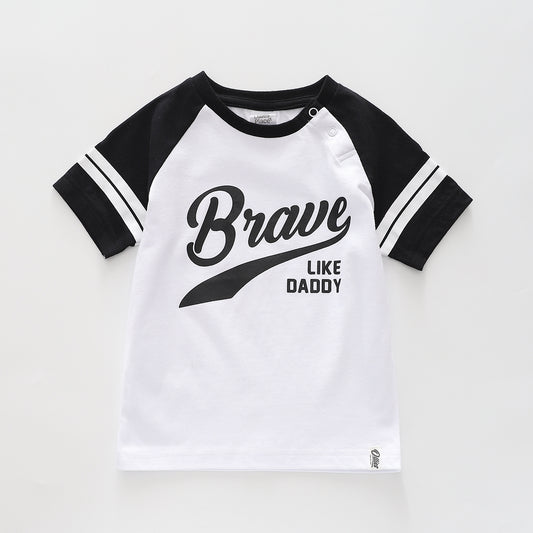 Boys Graphic Print Tee - Brave Like Daddy Ollies Place