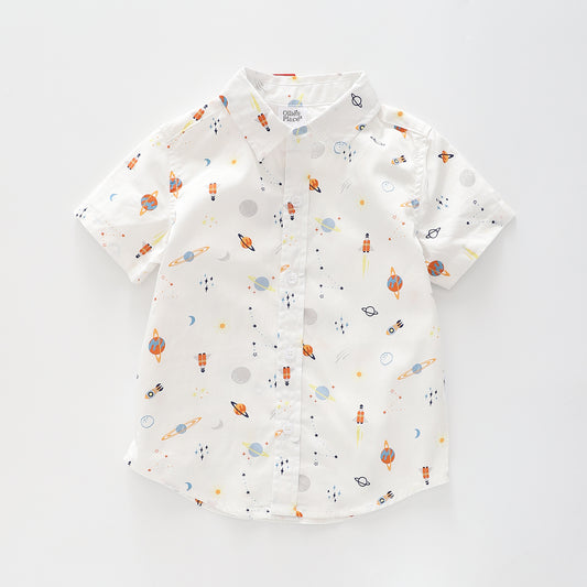 Boys Button Down Shirt - Outer Space Ollies Place