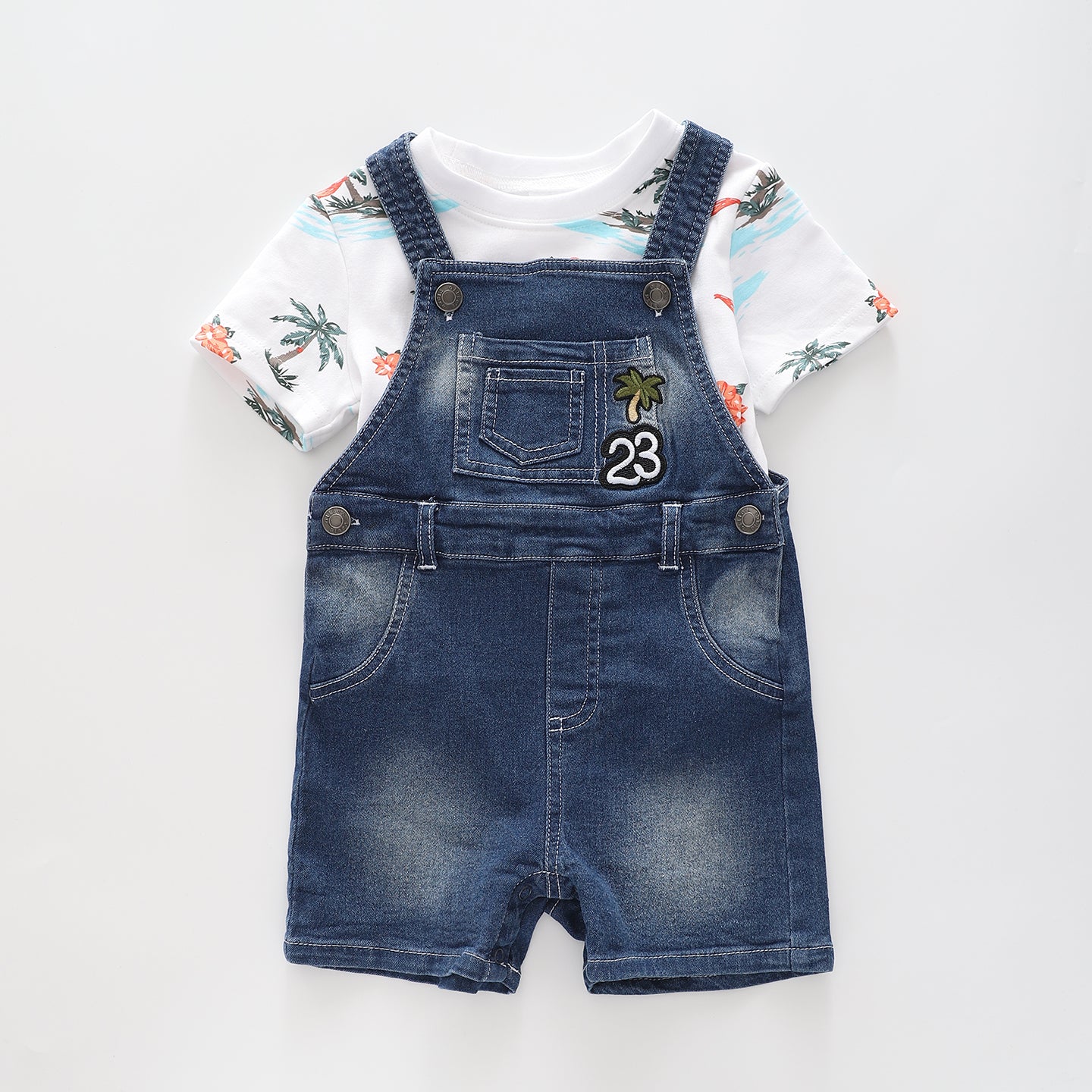 Infant and Toddler Boys Island Overalls 2 Piece Set Ollies Place