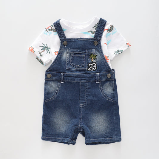 Infant and Toddler Boys Island Overalls 2 Piece Set Ollies Place