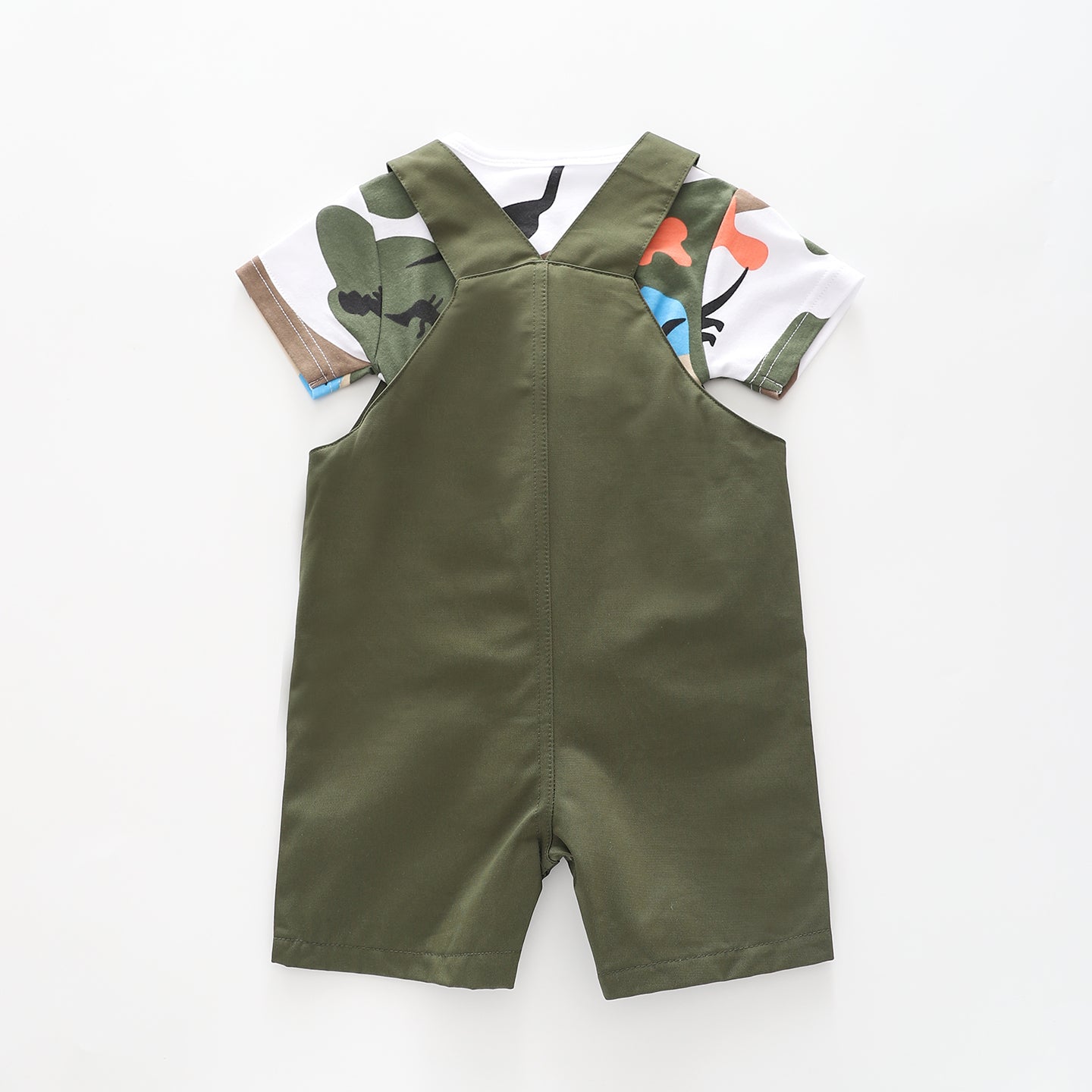 Infant and Toddler Boys Dinosaur Overalls 2 Piece Set Ollies Place