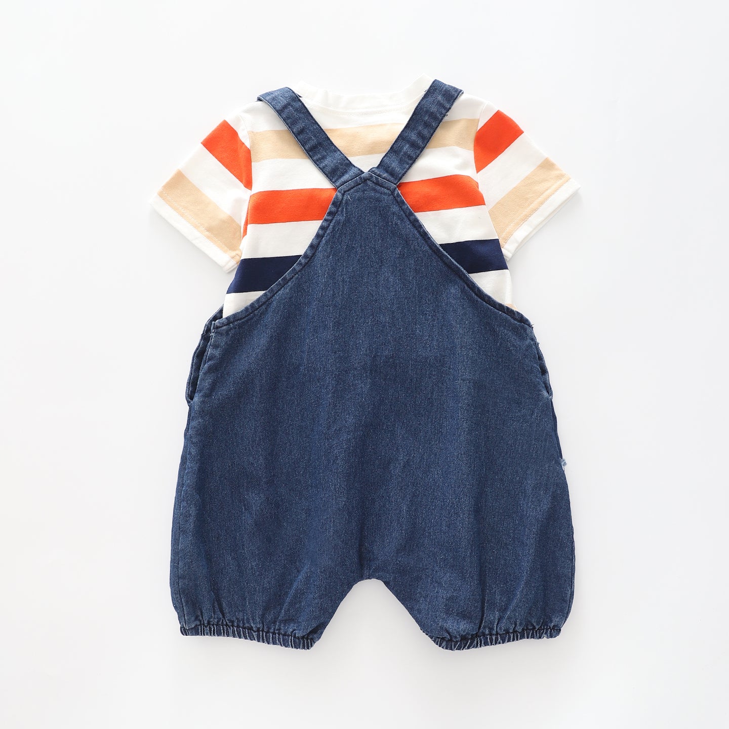 Infant and Toddler Boys Denim Dino Overalls 2 Piece Set Ollies Place